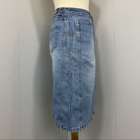 Vintage 90’s Y2K Bubblegum USA Denim Pencil Skirt - Picture 5 of 13